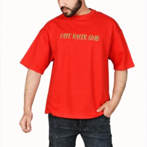 Wottowear Oversized Men’s Printed Cafe Racer Club T-Shirt – 100% Cotton | 240 GSM
