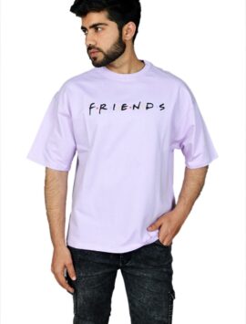 Wottowear Oversized Men’s Printed Friends Round Neck T-Shirt – 100% Cotton | 240 GSM