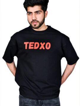 Wottowear Oversized Men’s Printed Tedxo Round Neck T-Shirt – 100% Cotton | 240 GSM