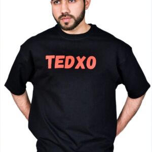 Wottowear Oversized Men’s Printed Tedxo Round Neck T-Shirt – 100% Cotton | 240 GSM