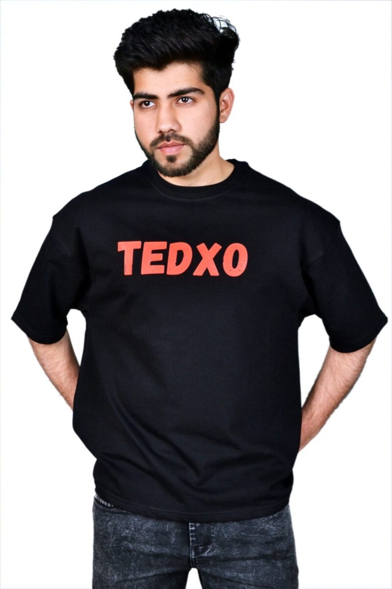 Wottowear Oversized Men’s Printed Tedxo Round Neck T-Shirt – 100% Cotton | 240 GSM