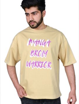 Wottowear Oversized Men’s Printed Manga Broly Warrior T-Shirt – 100% Cotton | 240 GSM