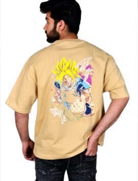 Wottowear Oversized Men’s Printed Manga Broly Warrior T-Shirt – 100% Cotton | 240 GSM