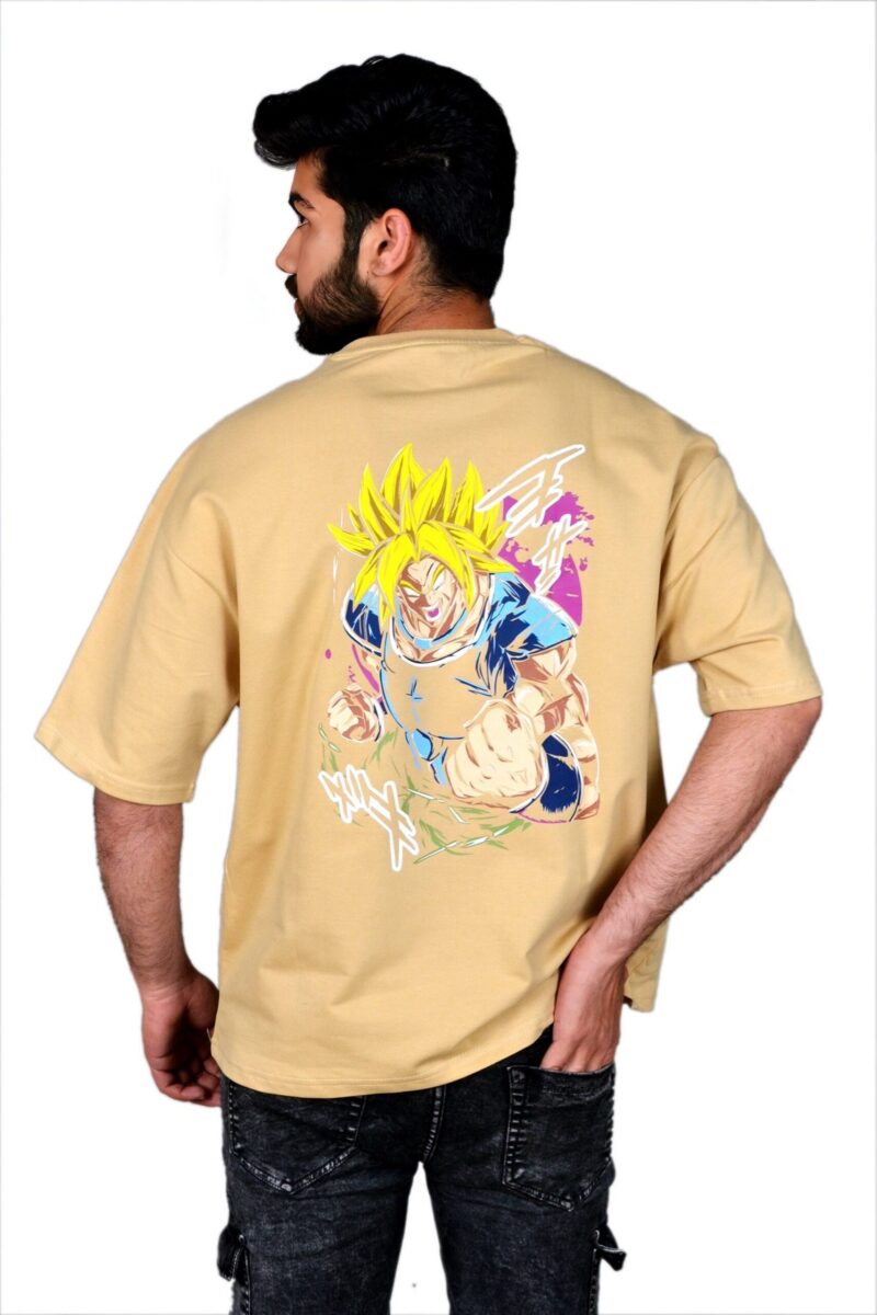 Wottowear Oversized Men’s Printed Manga Broly Warrior T-Shirt – 100% Cotton | 240 GSM