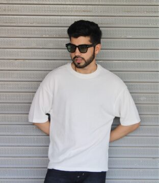 Wottowear Oversized Unisex Waffle T-Shirt – Black & White