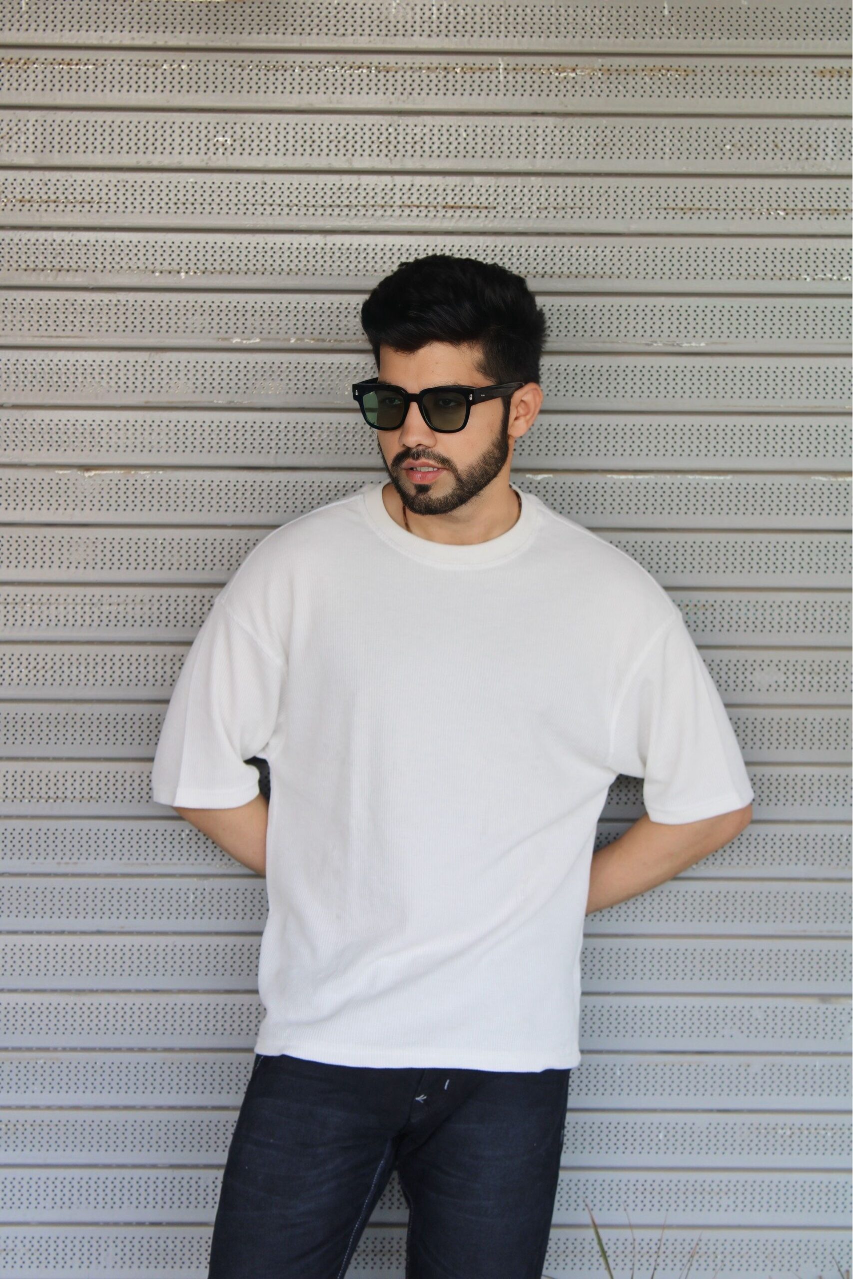 Wottowear Oversized Unisex Waffle T-Shirt – Black & White