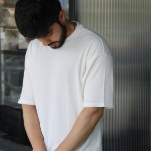 Wottowear Oversized Unisex Waffle T-Shirt – Black & White