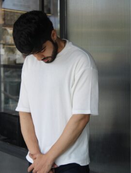 Wottowear Oversized Unisex Waffle T-Shirt – Black & White