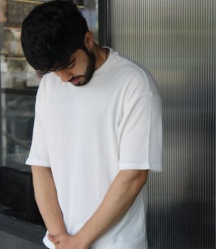 Wottowear Oversized Unisex Waffle T-Shirt – Black & White