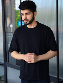 Wottowear Oversized Unisex Waffle T-Shirt – Black & White