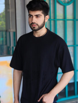 Wottowear Oversized Unisex Waffle T-Shirt – Black & White