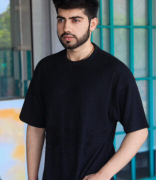 Wottowear Oversized Unisex Waffle T-Shirt – Black & White